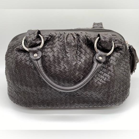 Talbots Handbags - EUC Talbots Brown Woven Leather Satchel